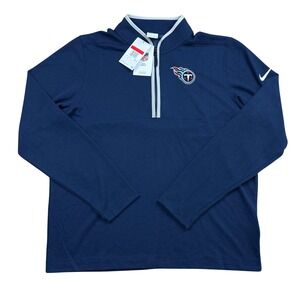 Nike Tennessee Titans NFL Dri-FIT Quarter Zip Pullover Mens Large Navy Blue NWT